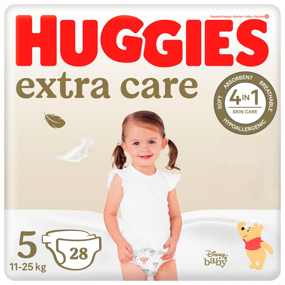 Obrázok HUGGIES® Plienky jednorázové Extra Care 5 (12-17 kg) 28 ks