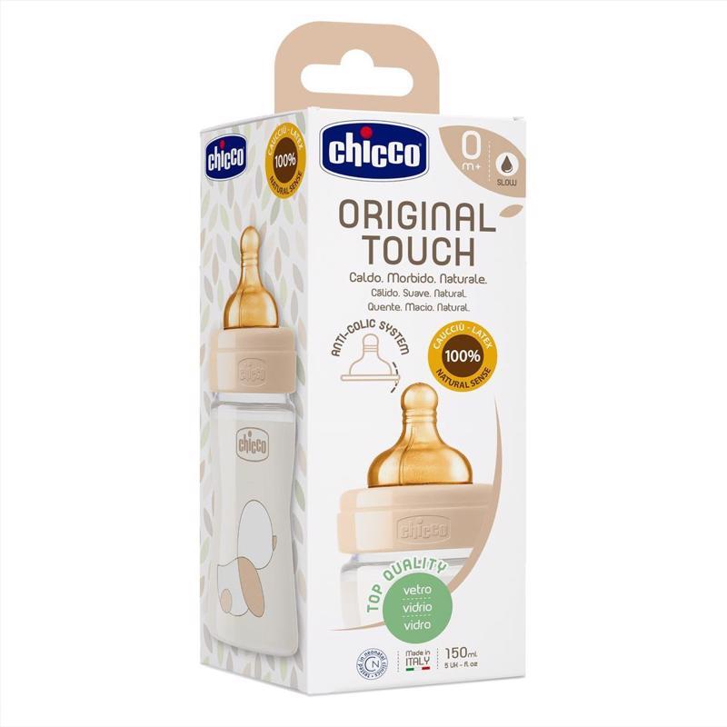 Obrázok  Chicco Fľaša dojčenská sklo Chicco Original Touch latex, 150ml - neutral 