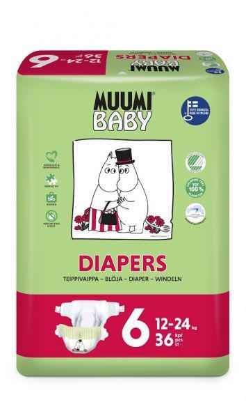 Obrázok MUUMI Baby Junior 36 ks (12-24 kg) - jednorazové plienky