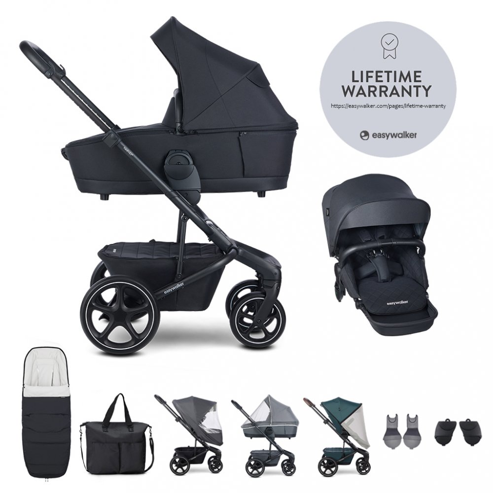 Obrázok EASYWALKER Set XXL kočík kombinovaný Harvey⁵ Premium Diamond Black s príslušenstvom 2020