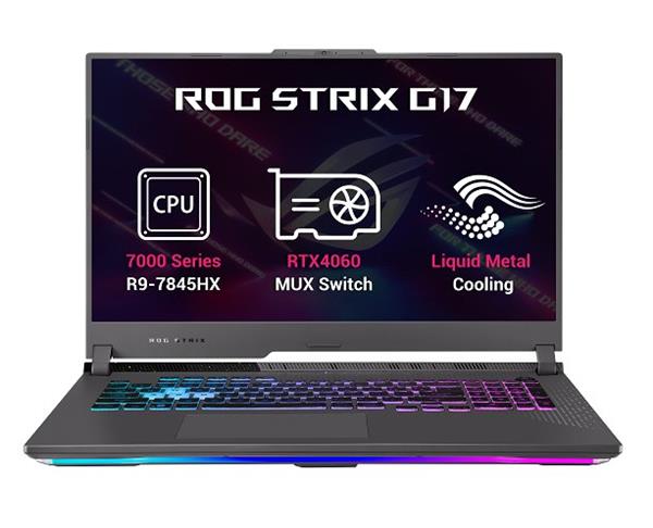 ASUS ROG Strix G17 G713PV-LL045W, Ryzen 9 7845HX, 17.3˝ 2560x1440 QHD, RTX 4060/8GB, 32GB, SSD 1TB, W11H