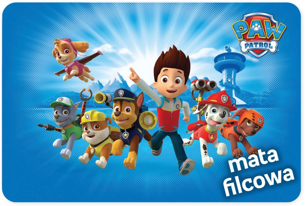 Nickelodeon Filcová podložka, Paw Patrol, modrá, 100x150cm