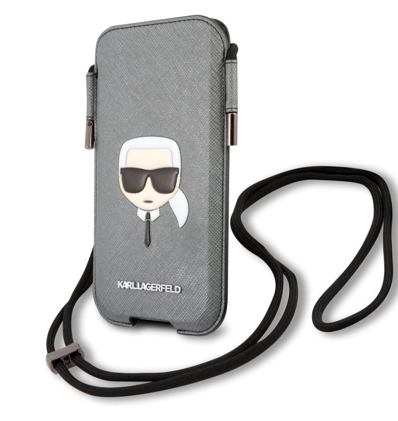 Obrázok KLHCP12MOPHKHG Karl Lagerfeld Head Saffiano PU Pouch S/M Grey