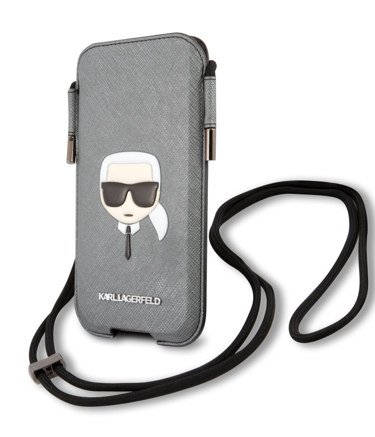 Obrázok KLHCP12LOPHKHG Karl Lagerfeld Head Saffiano PU Pouch L Grey