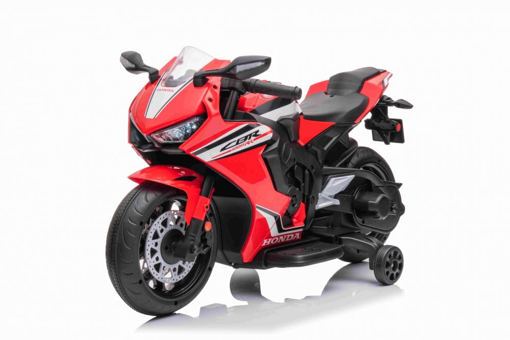 Elektrická Motorka HONDA CBR 1000RR, Licencované, 12V batéria, Plastové kolesá, 30W motor, LED svetlá, pevný rám, pomocné kolieska, červené