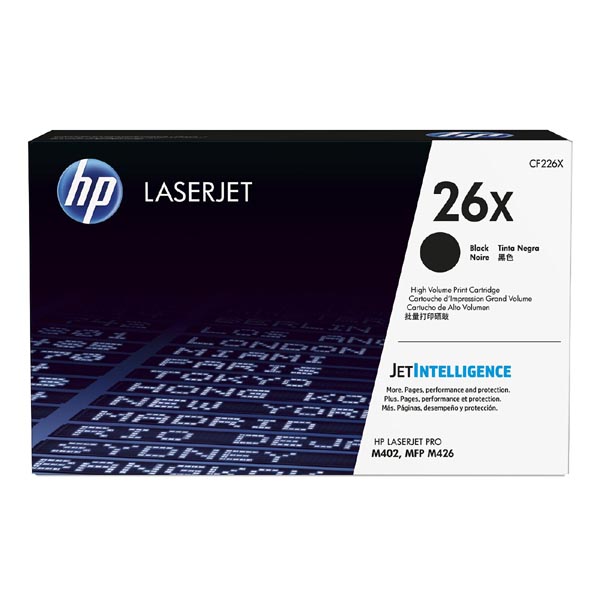 HP originál toner CF226X, HP 26X, black, 9000str., high capacity, 930g