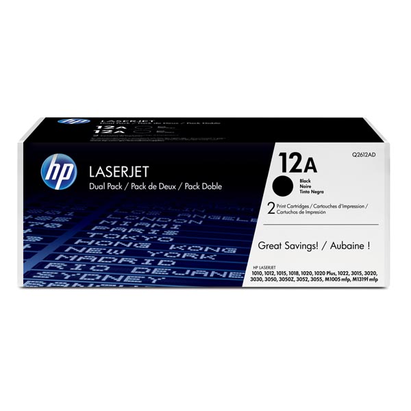 HP originál toner Q2612AD, HP 12A, black, 4000 (2x2000)str., dual pack, 2ks