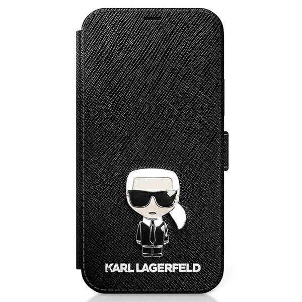 Obrázok Karl Lagerfeld knižkové puzdro pre iPhone 12 mini, KLFLBKP12SIKMSBK čierna