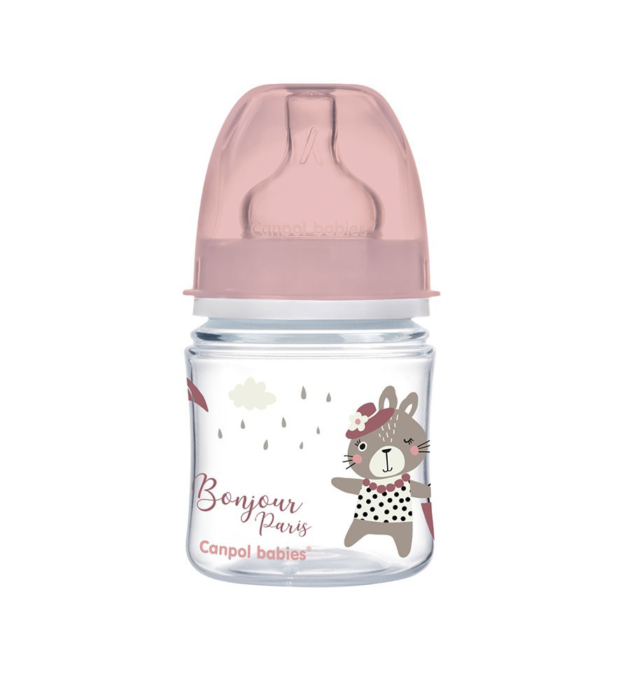 Obrázok Antikoliková fľaštička Canpol Babies Easy Štart - Bonjour, 120 ml