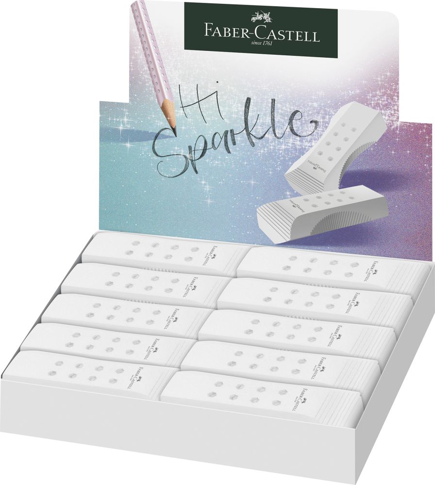 FABER-CASTELL GUMA SPARKLE ROLLON BIELA / 20 KS