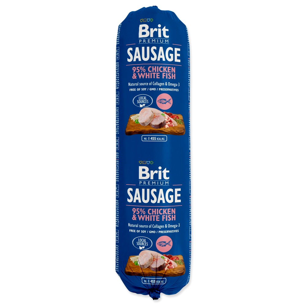 BRIT PREMIUM DOG SAUSAGE CHICKEN AND WHITE FISH 800G (294-100004)