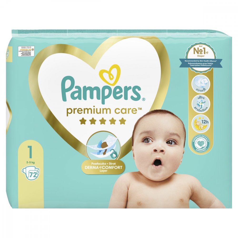 PAMPERS PREMIUM S1 72KS (2-5KG)