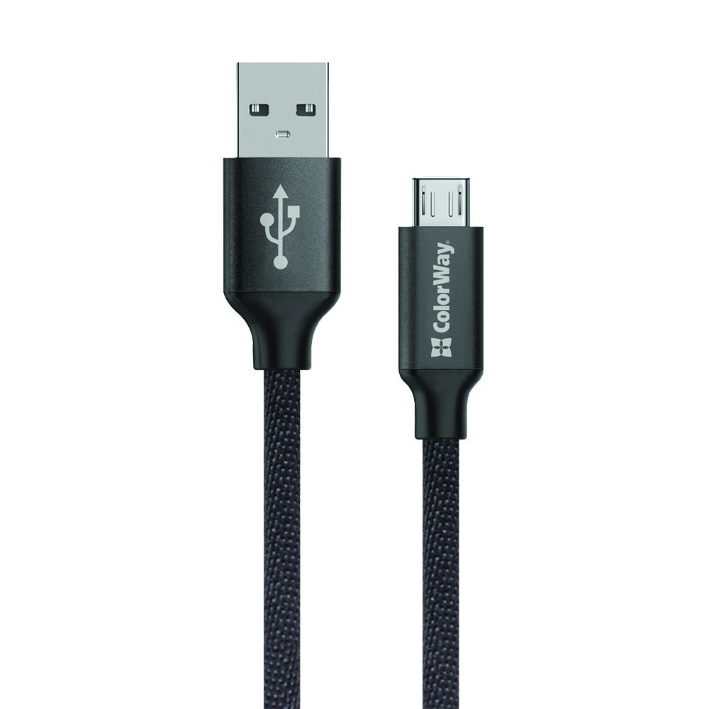 COLORWAY KABEL USB MICROUSB 2.1A 1M, CIERNY (CW-CBUM002-BK)