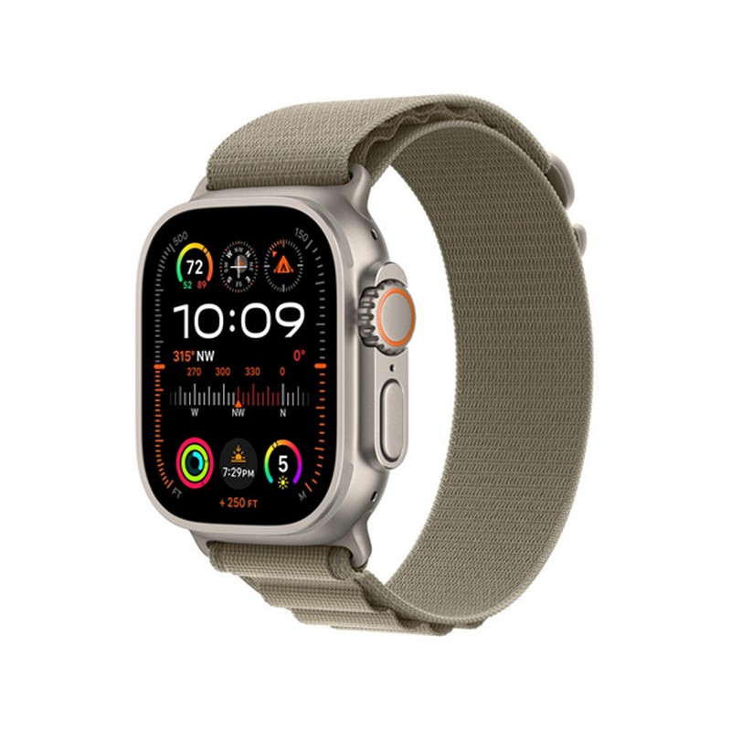 APPLE WATCH ULTRA 2 GPS + CELLULAR, 49MM TITANIUM CASE WITH OLIVE ALPINE LOOP - MEDIUM, MREY3CS/A