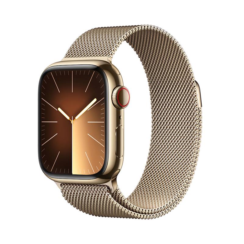 APPLE WATCH SERIES 9 GPS + CELLULAR 41MM GOLD STAINLESS STEEL CASE WITH GOLD MILANESE LOOP,MRJ73QC/A