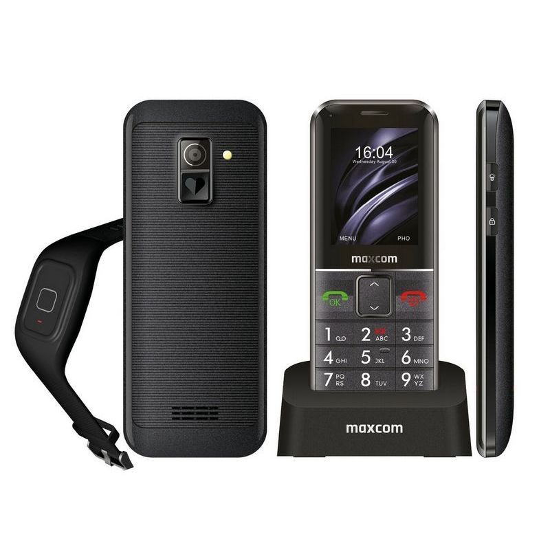 MAXCOM MM735 COMFORT, TELEFON PRE SENIOROV, CIERNY + SOS NARAMOK