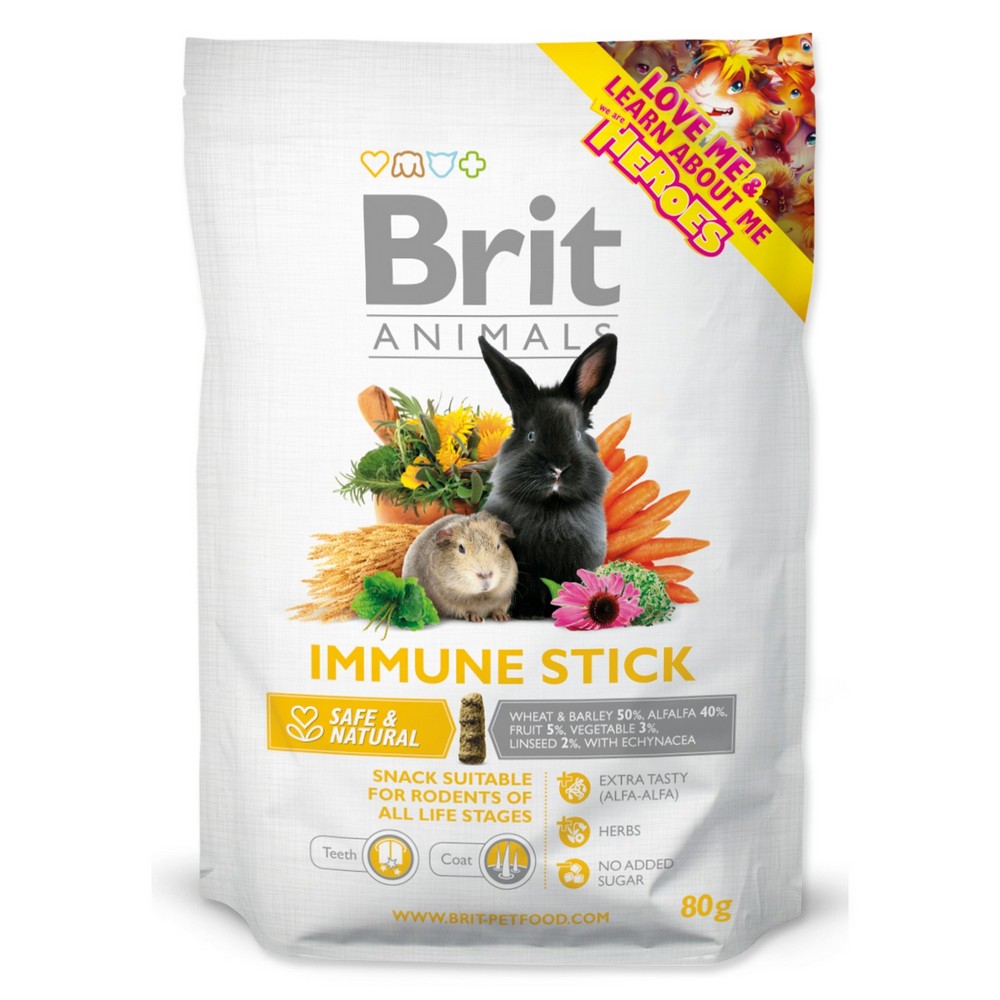 BRIT ANIMALS SNACK IMMUNE STICK FOR RODENTS 80G (295-100015)