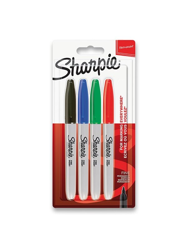 SHARPIE PERMANENTNY POPISOVAC FINE SUPRAVA 4 KS ZAKLADNE FARBY