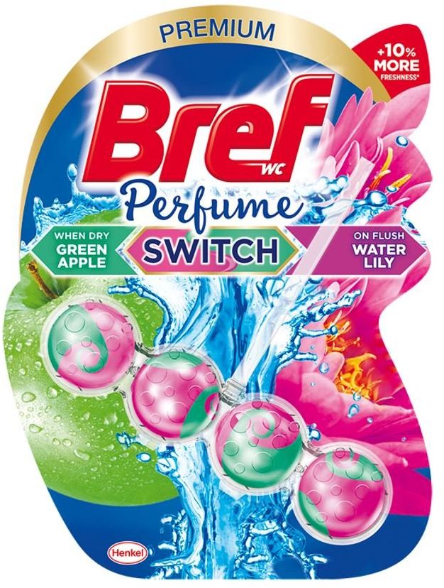 BREF WC BLOK BLUE AKTIV PERFUME SWITCH 50G FLORAL APPLE AND WATER