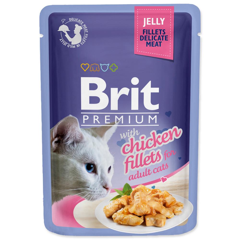 BRIT PREMIUM CAT KAPSICKA DELICATE FILLETS IN JELLY WITH CHICKEN 85G (293-111240)