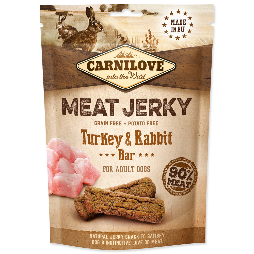 CARNILOVE JERKY SNACK TURKEY & RABBIT BAR 100G (294-111857)