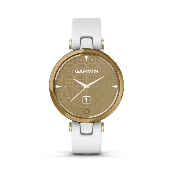 GARMIN LILY, CLASSIC, GOLD/WHITE, ITALIAN LEATHER 010-02384-B3