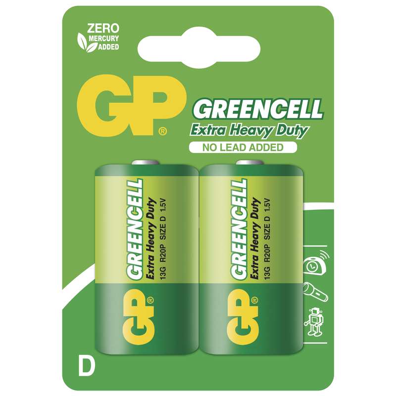 GP BATERIE GREENCELL D, 2KS BLISTER, B1241