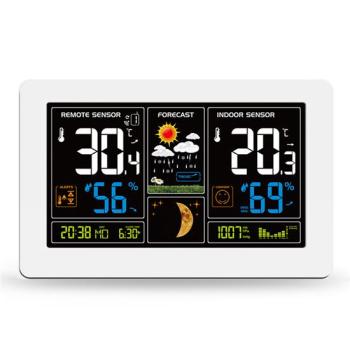 SOLIGHT TE81W METEOSTANICA, EXTRA VELKY FAREBNY LCD, TEPLOTA, VLHKOST, TLAK, RCC, USB NABIJ., BIELA vystavený kus