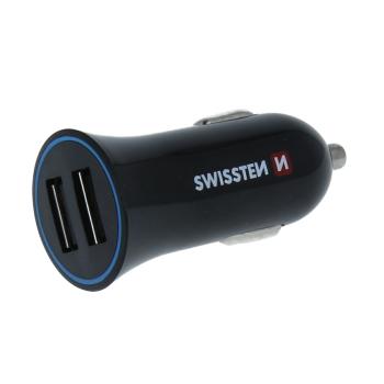 SWISSTEN CL ADAPTER 2,4A POWER 2X USB+KABEL USB-C