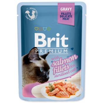 BRIT PREMIUM CAT KAPSICKA DELICATE FILLETS IN GRAVY WITH SALMON FOR STERILISED 85G (293-111254)