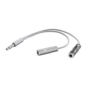 CELLULARLINE AUDIOSPLITTERD ROZDVOJKA NA SLUCHADLA, AQL CERTIFIKACIA, 3.5MM JACK, STRIEBORNA