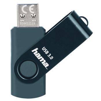 HAMA 182464 USB 3.0 FLASH DRIVE ROTATE, 64 GB, 70 MB/S, PETROLEJOVA MODRA