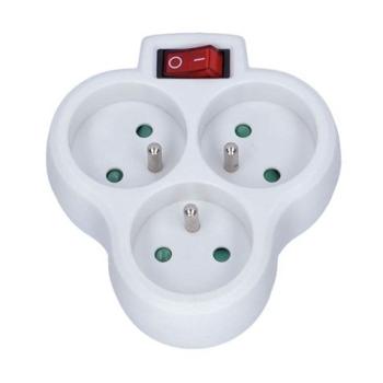 SOLIGHT P99 ROZBOCOVAC, 3X 10A, BIELY, VYPINAC