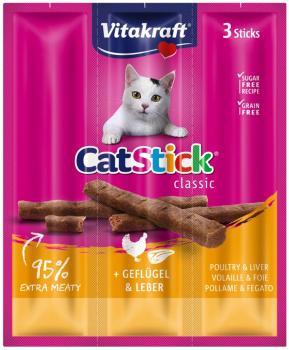 VITAKRAFT CAT STICK MINI HYDINA/PECEN 3 KS, 18 G, 2436725