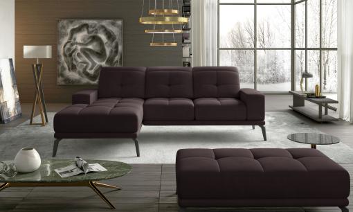 ELTAP ROHOVY TORRENSE + PUF, MAT VELVET 29, DARK BROWN, LEFT, 31093