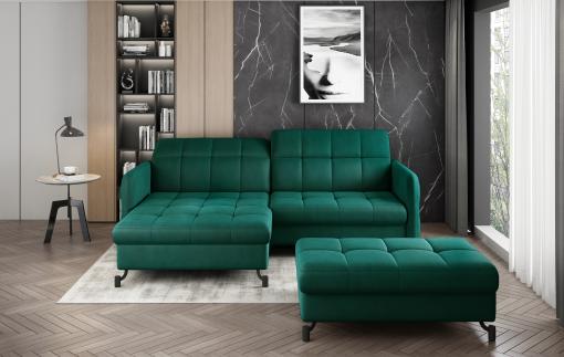 ELTAP ROHOVY LORELLE + POUF, MONOLITH 37, DARK GREEN, LEFT, 27580