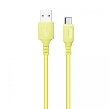 COLORWAY CABLE USB - TYPE-C (SOFT SILICONE) 2.4A 1M YELLOW (CW-CBUC043-Y)