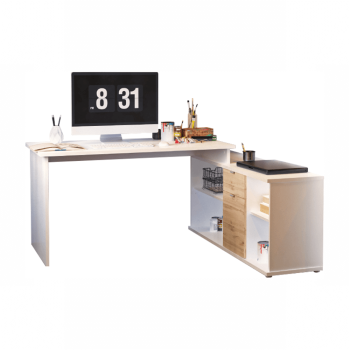KONDELA DALTON 2 NEW VE 02 PISACI STOL, BIELA/DUB WOTAN