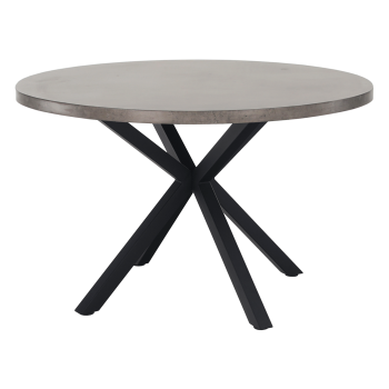 KONDELA Jedálenský stôl, betón/čierna, priemer 120 cm, MEDOR