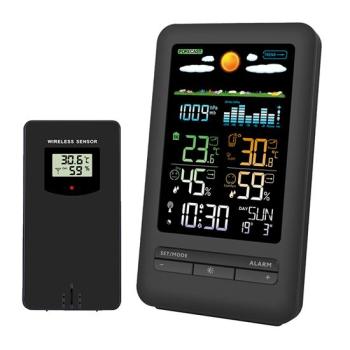 SOLIGHT TE87 METEOSTANICA, FAREBNY LCD, VNUTORNA/VONKAJSIA TEPLOTA A VLHKOST, TLAK, RCC, CIERNA vystavený kus