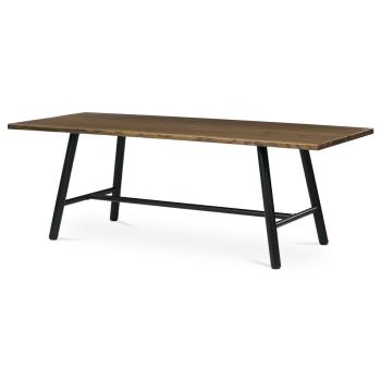 AUTRONIC HT-T1822 WAL Stůl jídelní, 220x90cm, dýha, barva ořech, kovová černá noha