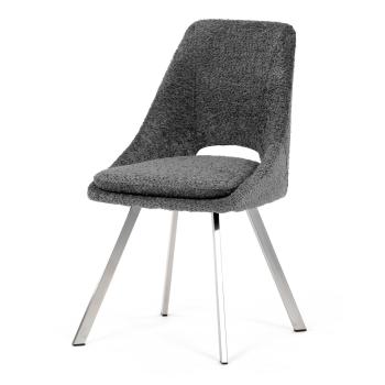 AUTRONIC DCL-W1174 GREY2 Židle jídelní, šedá látka, kovové nohy, broušená nerez.