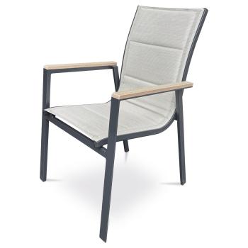 AUTRONIC AZC-S1110 BK Židle zahradní béžový textilen, hliník, černá barva
