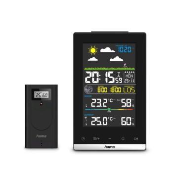 HAMA 222239 JAMAICA, METEOSTANICA, FAREBNY VA DISPLEJ, SIETOVY ZDROJ, BATERIE, CIERNA vystavený kus