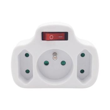 SOLIGHT P103 ROZBOCKA, 1X 10A+2X 2,5A, BIELA, VYPINAC