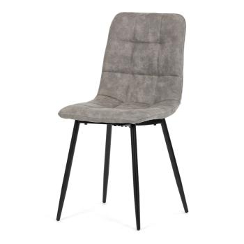 AUTRONIC CT-281 GREY3 Židle jídelní, šedá látka cowboy, nohy černý kov