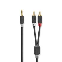 NEDIS ND-CABW22200AT50 STEREO AUDIO KABEL, 3,5MM, KONEKTOR, 2X RCA KONEKTOR, POZLATENY, 5M