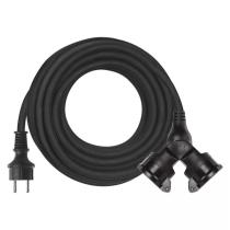 EMOS P0601 VONKAJSI PREDLZOVACI KABEL 10 M, 2 ZASUVKY, CIERNY, GUMA, 250 V, 1,5 MM2