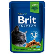 BRIT PREMIUM CAT KAPSICKA CHICKEN SLICES FOR STERILISED 100G (293-100275)