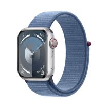 APPLE WATCH SERIES 9 GPS + CELLULAR 41MM SILVER ALUMINIUM CASE WITH WINTER BLUE SPORT LOOP,MRHX3QC/A